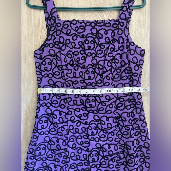 Y2K Betsey Johnson Mini Dress Purple Velvet Swirl Pattern Small - Picture 8 of 14